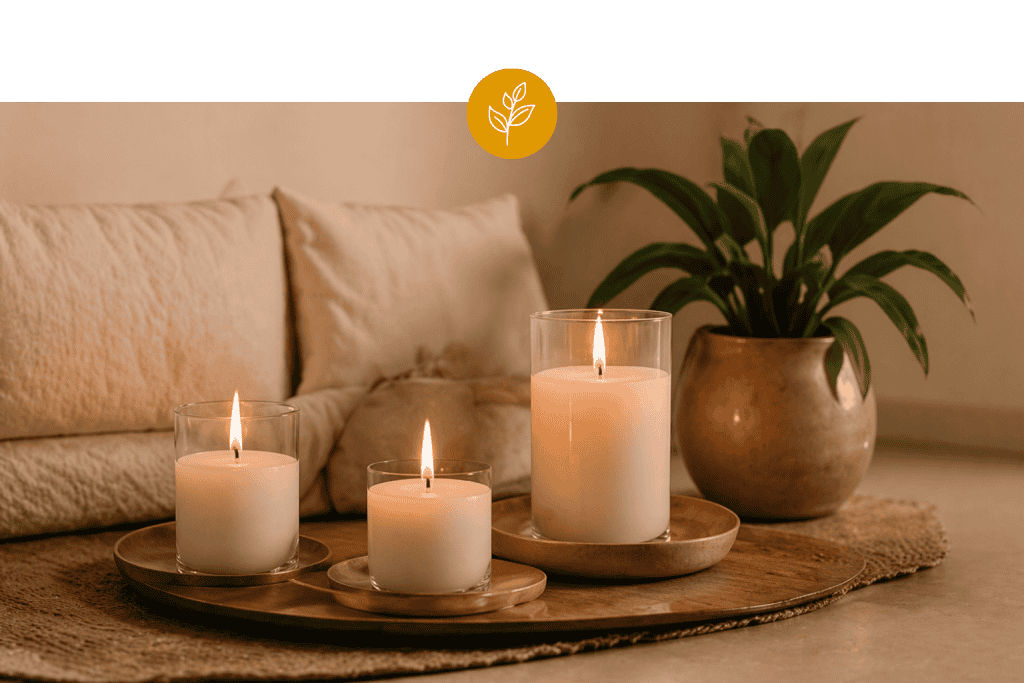 Lit candles 