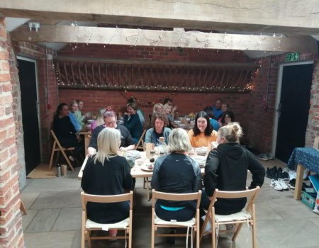 Enjoying a meal together