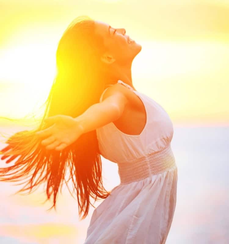 A calm, happy woman