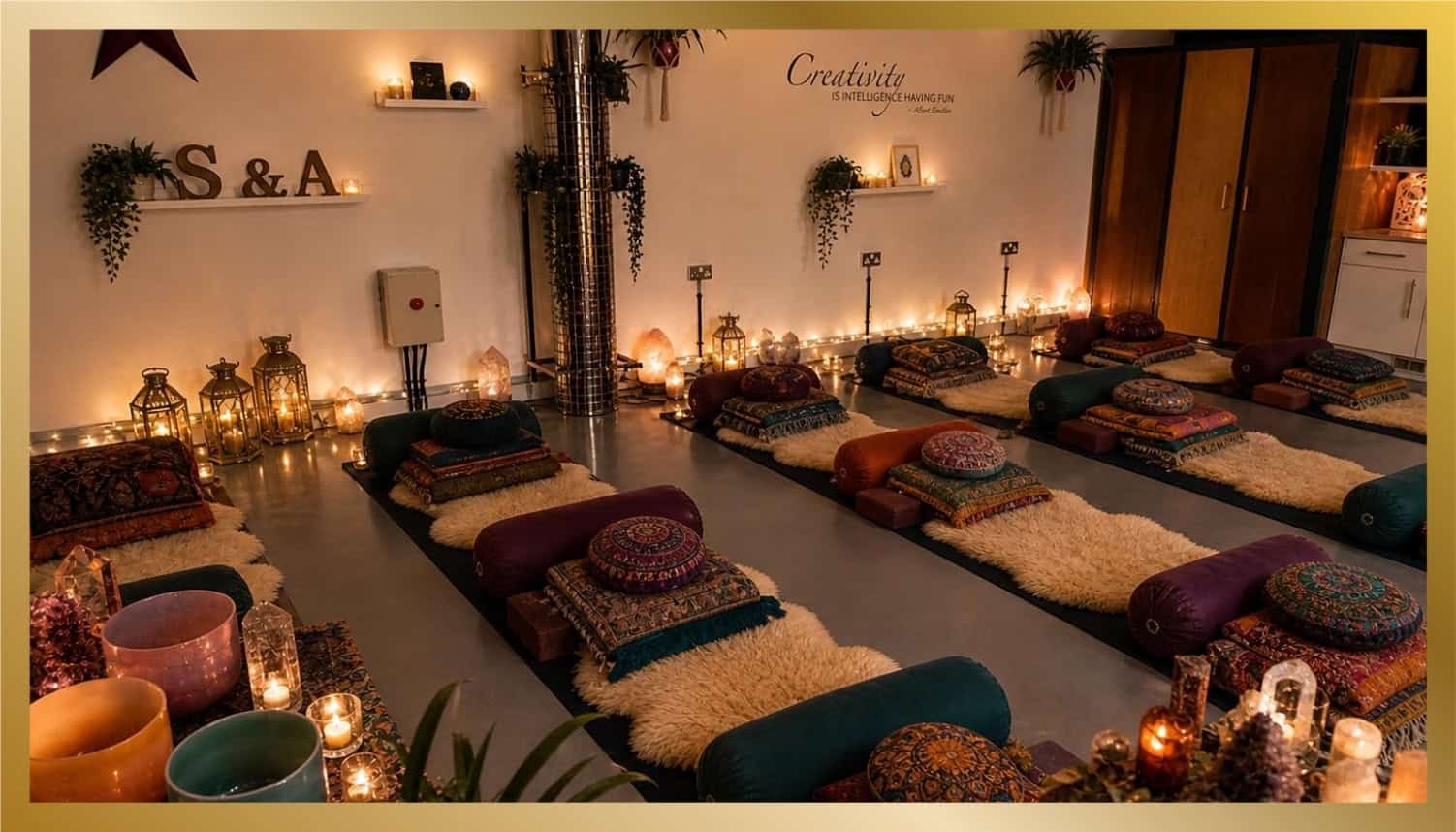 A relaxing yoga space
